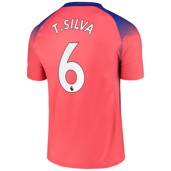 Camiseta Chelsea NO.6 T. Silva Replica Tercera Ropa 2020/21 Naranja